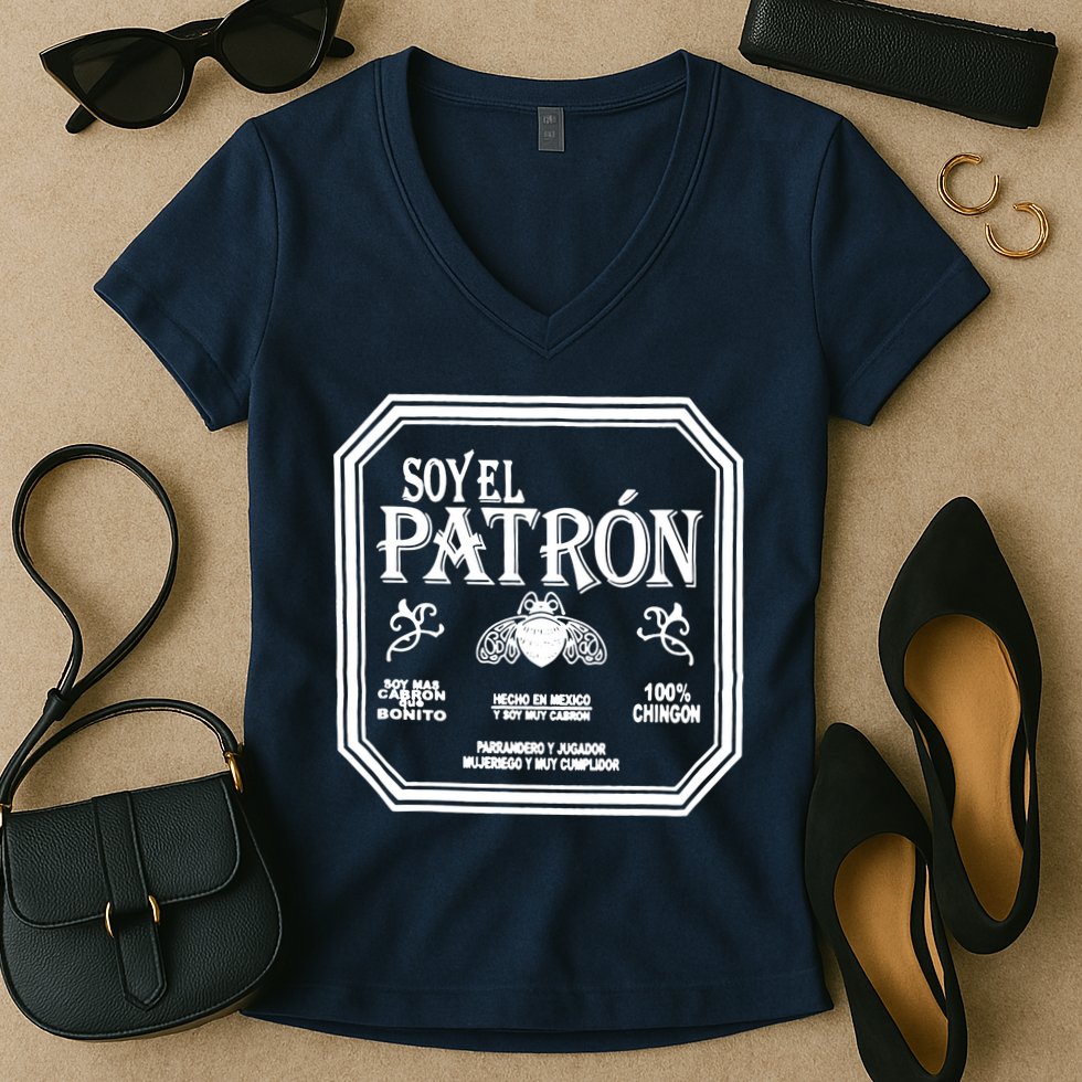 SOY EL PATRON LATINO FUNNY Women's V-Neck T-Shirt