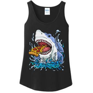 Shark Eating Pizza Ladies Essential Tank