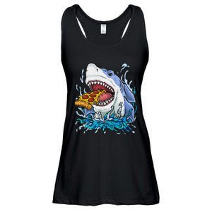 Shark Eating Pizza Ladies Essential Flowy Tank