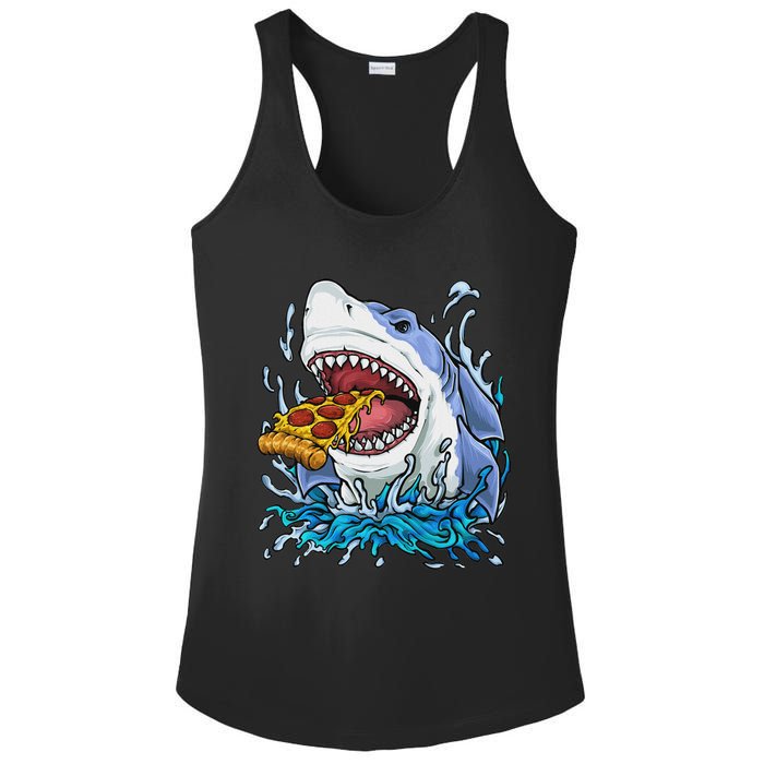 Shark Eating Pizza Ladies PosiCharge Competitor Racerback Tank