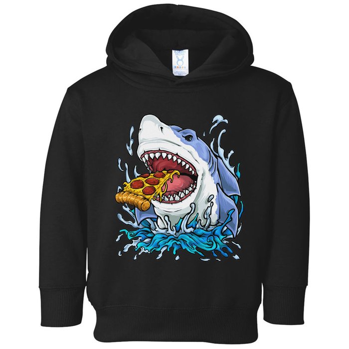 Shark Eating Pizza Toddler Hoodie