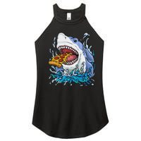 Shark Eating Pizza Women's Perfect Tri Rocker Tank