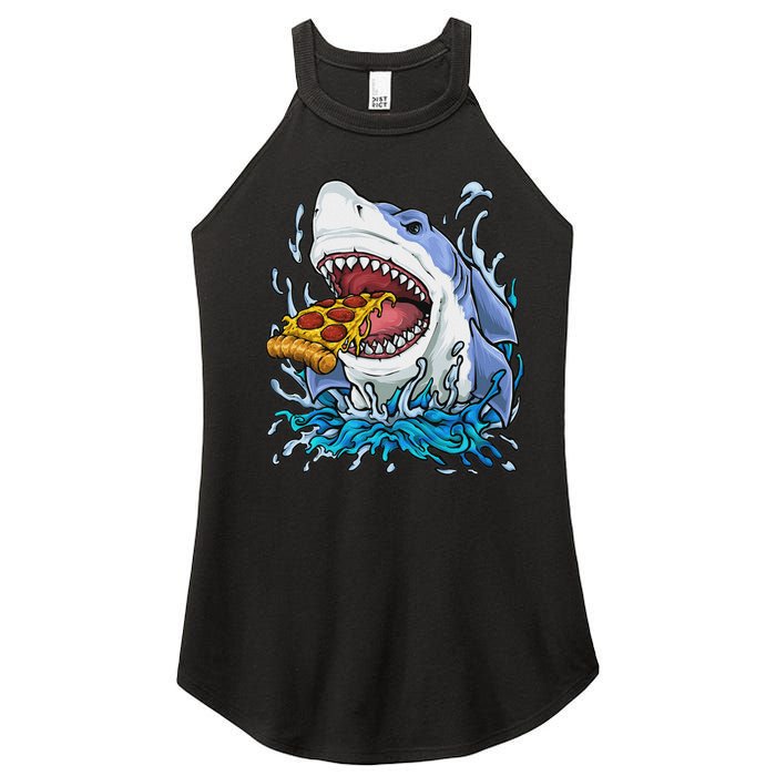 Shark Eating Pizza Women's Perfect Tri Rocker Tank