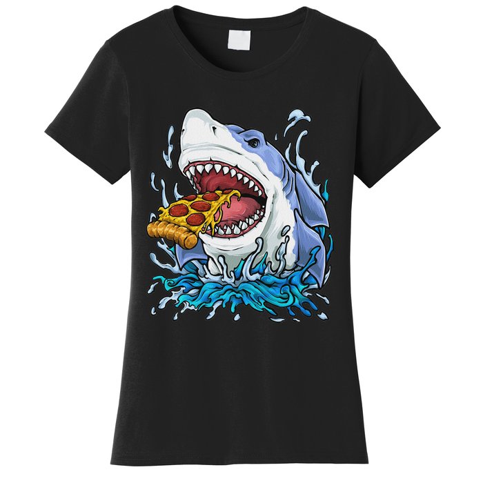 Shark Eating Pizza Women's T-Shirt