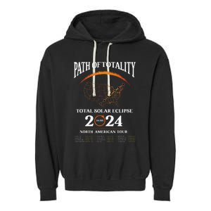 Solar Eclipse Path Of Totality Solar Eclipse April 8 2024 Garment-Dyed Fleece Hoodie