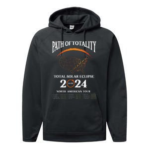 Solar Eclipse Path Of Totality Solar Eclipse April 8 2024 Performance Fleece Hoodie