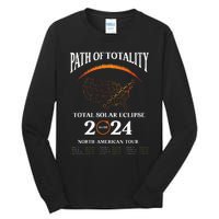 Solar Eclipse Path Of Totality Solar Eclipse April 8 2024 Tall Long Sleeve T-Shirt