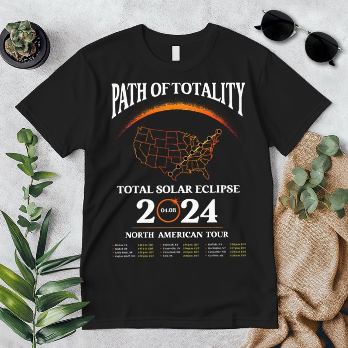 Solar Eclipse Path Of Totality Solar Eclipse April 8 2024 Premium T-Shirt