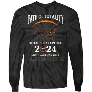 Solar Eclipse Path Of Totality Solar Eclipse April 8 2024 Tie-Dye Long Sleeve Shirt