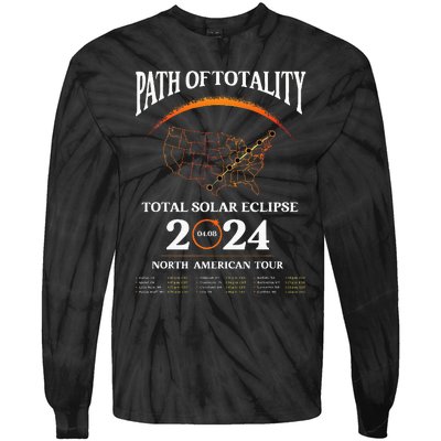 Solar Eclipse Path Of Totality Solar Eclipse April 8 2024 Tie-Dye Long Sleeve Shirt