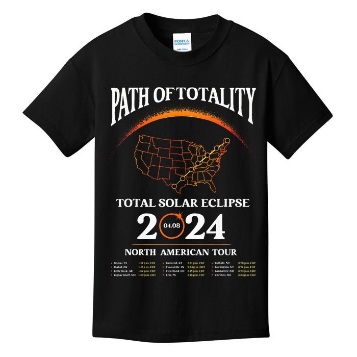 Solar Eclipse Path Of Totality Solar Eclipse April 8 2024 Kids T-Shirt