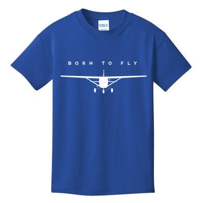 Single Engine Prop Airplane Meaningful Gift Born To Fly Gift Kids T-Shirt