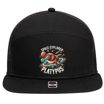 Space Explorer Platypus Platypus VenomPlatypus Flosser 7 Panel Mesh Trucker Snapback Hat