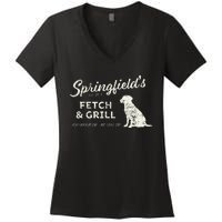 Springfield Eating Pets Fetch & Grill Women's V-Neck T-Shirt