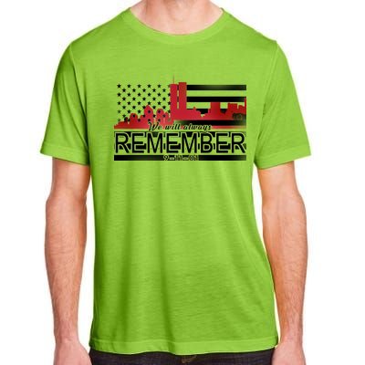 September 11th We Will Always Remember 9-11-01 Adult ChromaSoft Performance T-Shirt