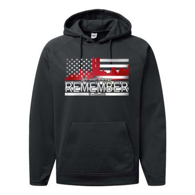 September 11th We Will Always Remember 9-11-01 Performance Fleece Hoodie