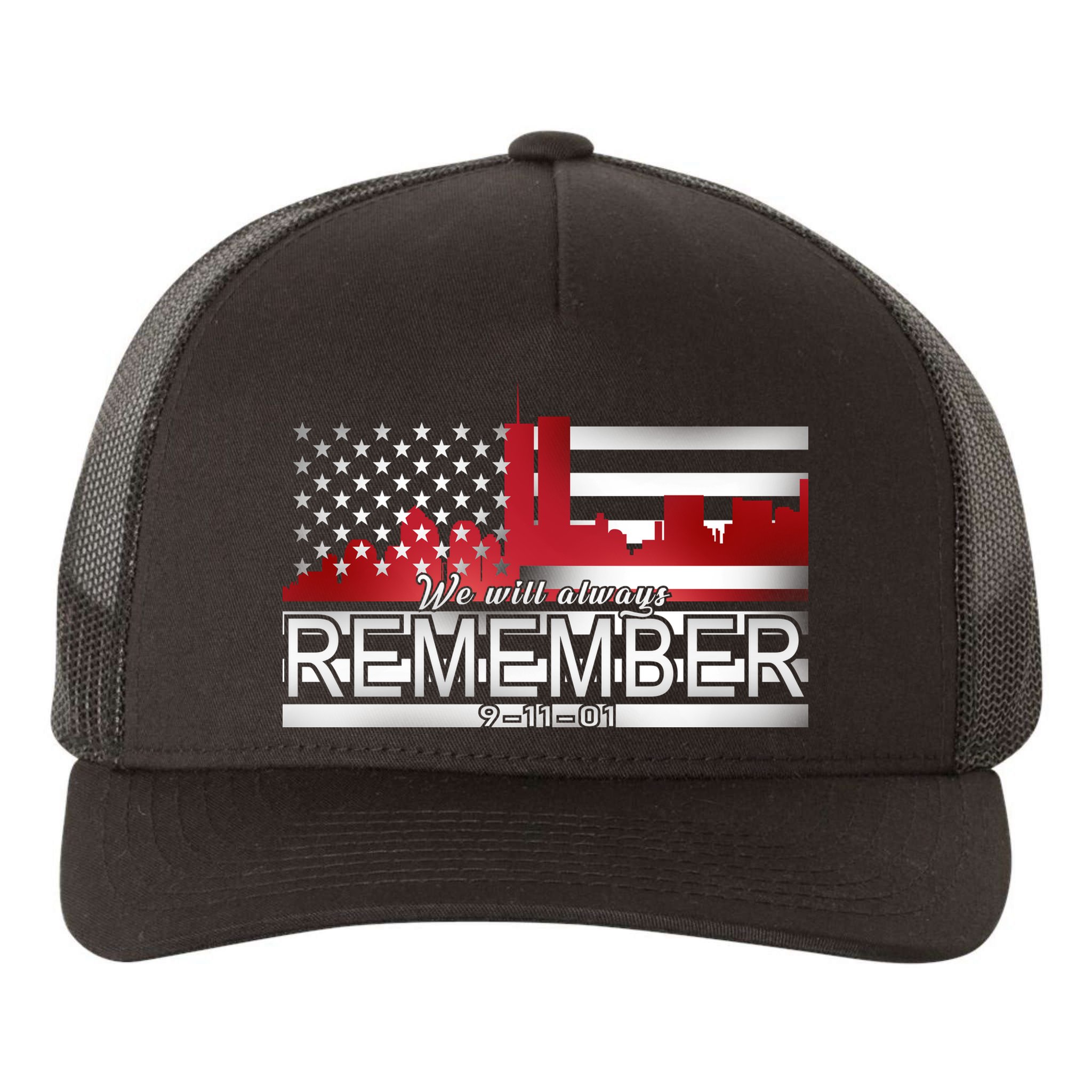 September 11th We Will Always Remember 9-11-01 Yupoong Adult 5-Panel Trucker Hat