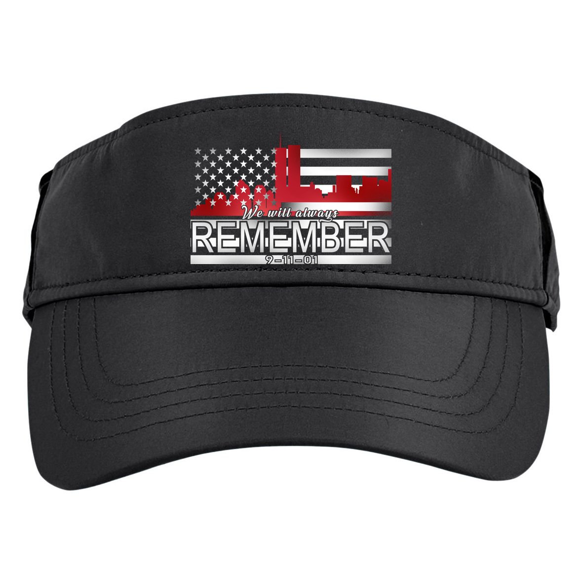 September 11th We Will Always Remember 9-11-01 Adult Drive Performance Visor