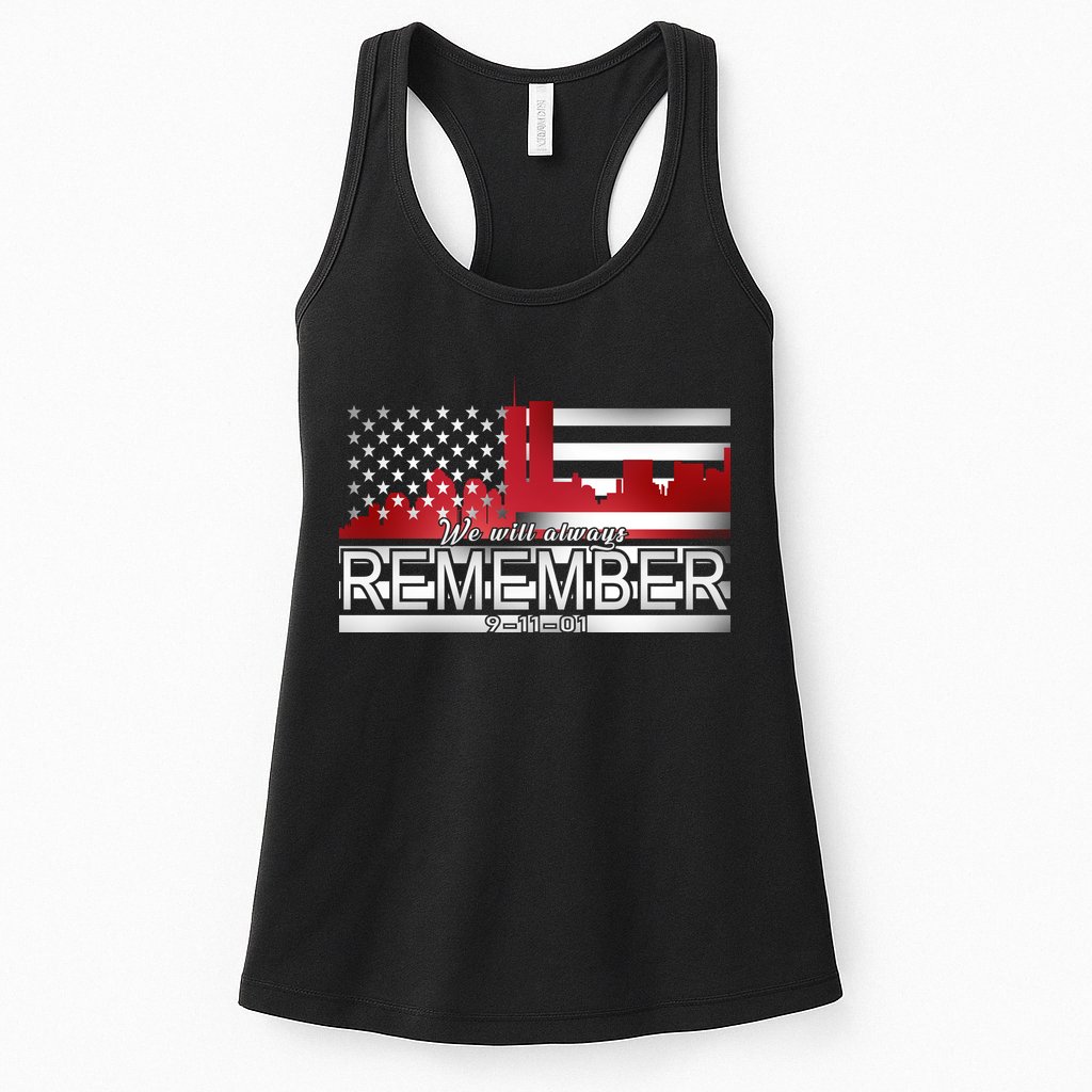 September 11th We Will Always Remember 9-11-01 Womens Tank Top