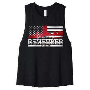 September 11th We Will Always Remember 9-11-01 Women's Racerback Cropped Tank