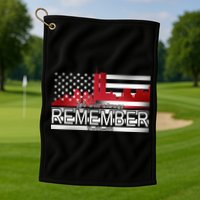 September 11th We Will Always Remember 9-11-01 Golf Towel