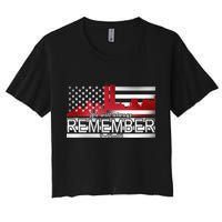September 11th We Will Always Remember 9-11-01 Women's Crop Top Tee
