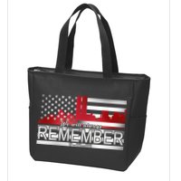 September 11th We Will Always Remember 9-11-01 Zip Tote Bag