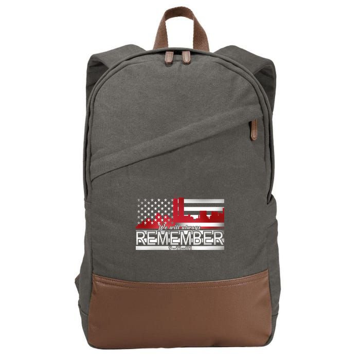 September 11th We Will Always Remember 9-11-01 Cotton Canvas Backpack