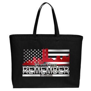 September 11th We Will Always Remember 9-11-01 Cotton Canvas Jumbo Tote