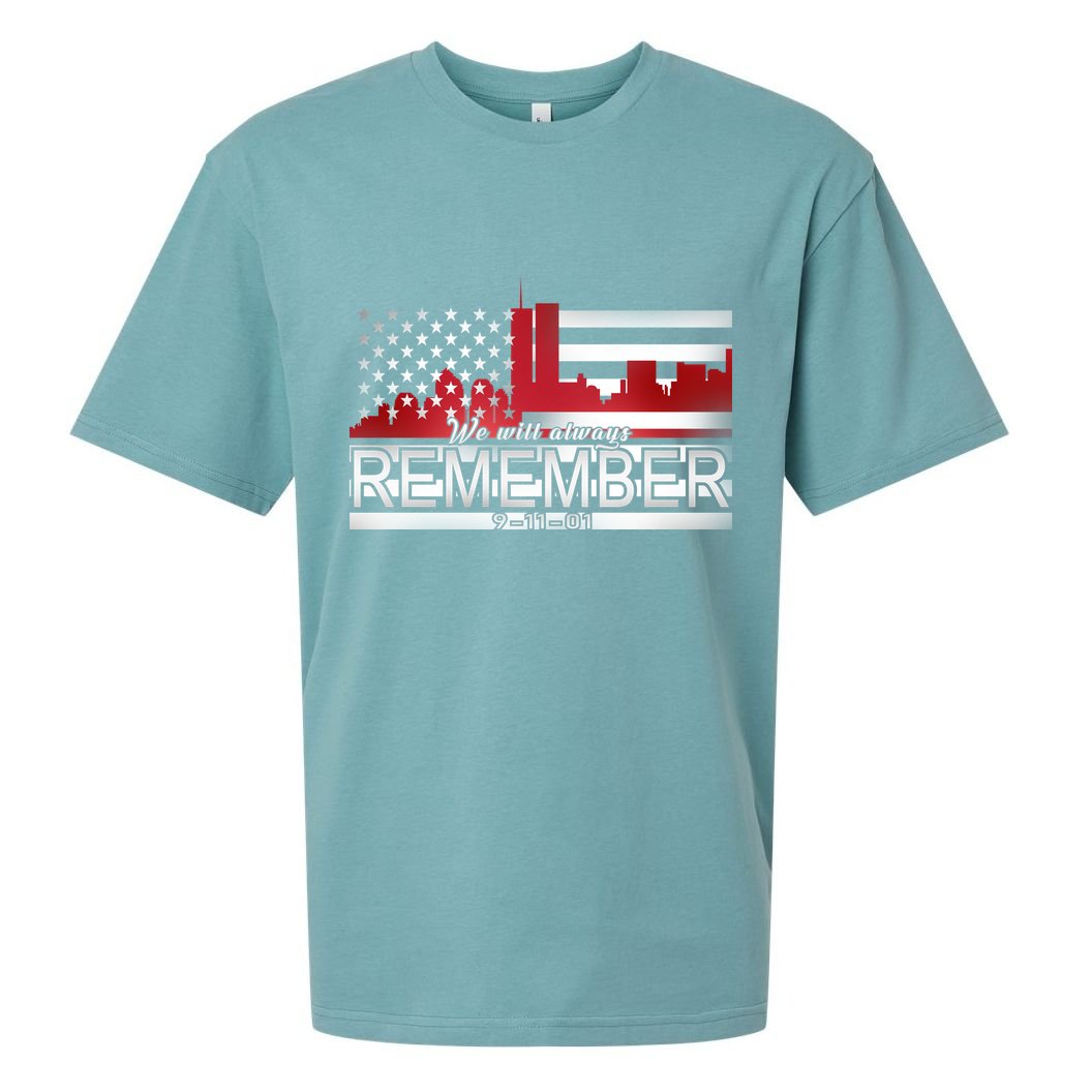 September 11th We Will Always Remember 9-11-01 Sueded Cloud Jersey T-Shirt