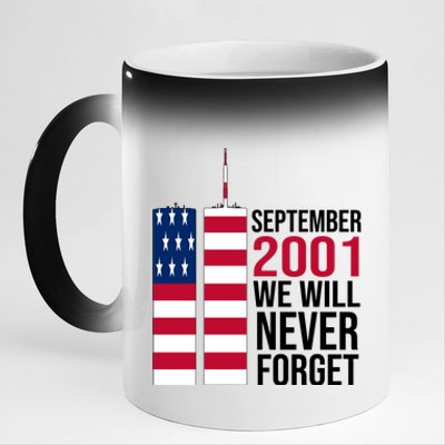 September 2001 We Will Never Forgot 20Th Anniversary 9-11 11oz Black Color Changing Mug