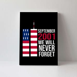 September 2001 We Will Never Forgot 20Th Anniversary 9-11 Canvas