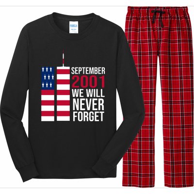 September 2001 We Will Never Forgot 20Th Anniversary 9-11 Long Sleeve Pajama Set