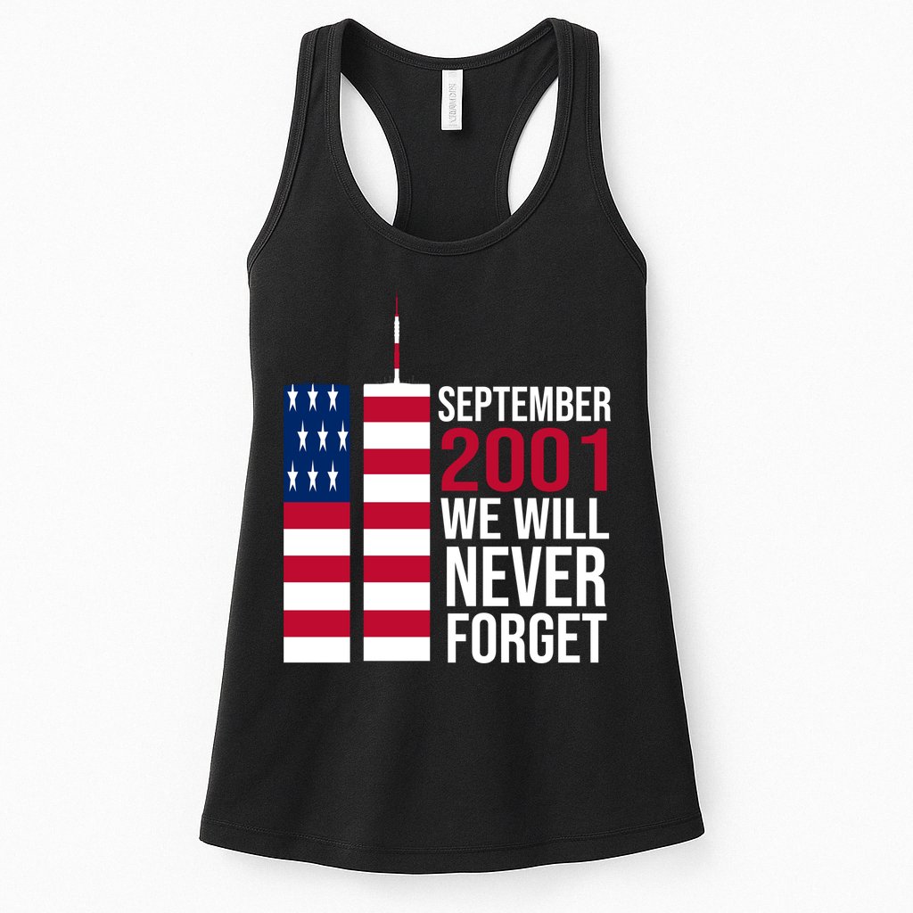 September 2001 We Will Never Forgot 20Th Anniversary 9-11 Womens Tank Top
