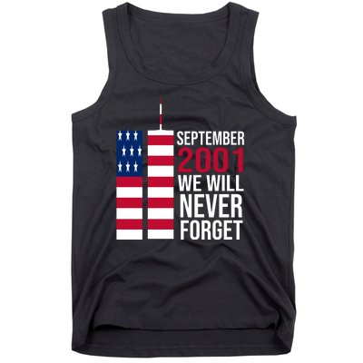 September 2001 We Will Never Forgot 20Th Anniversary 9-11 Tank Top