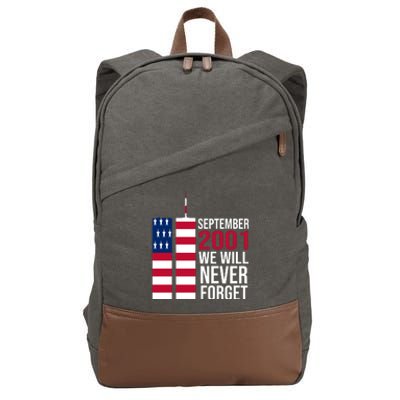 September 2001 We Will Never Forgot 20Th Anniversary 9-11 Cotton Canvas Backpack