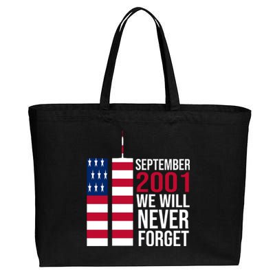 September 2001 We Will Never Forgot 20Th Anniversary 9-11 Cotton Canvas Jumbo Tote