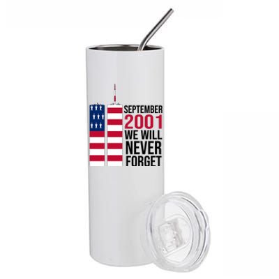 September 2001 We Will Never Forgot 20Th Anniversary 9-11 Stainless Steel Tumbler