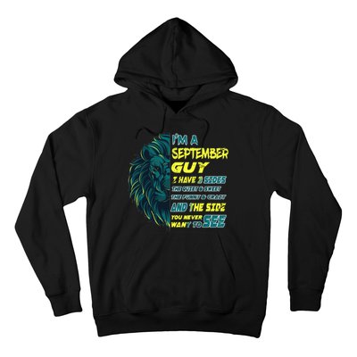 September Birthday Guy Has 3 Sides Sweet Funny Crazy  Hoodie