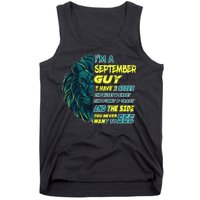 September Birthday Guy Has 3 Sides Sweet Funny Crazy  Tank Top