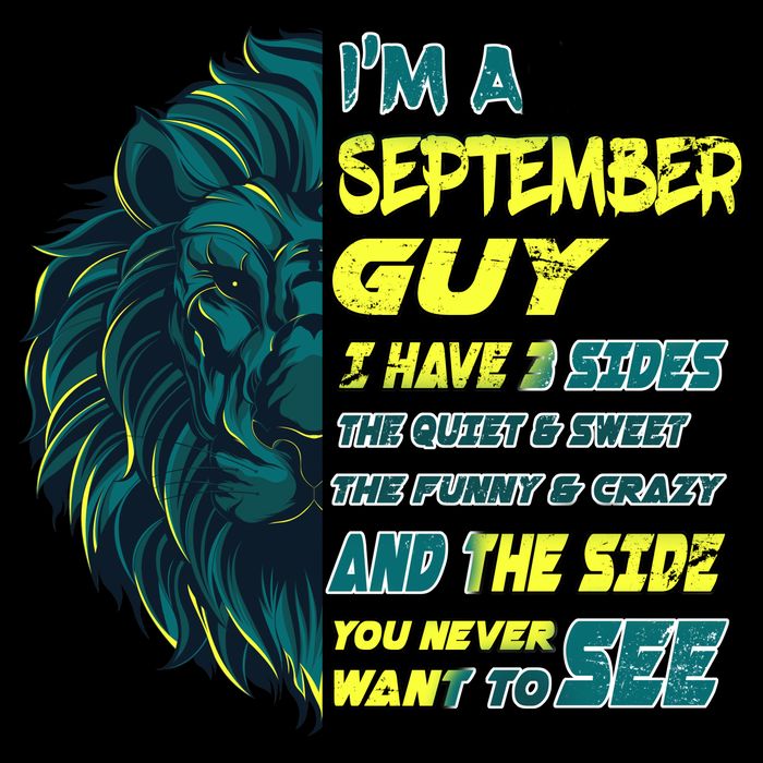 September Birthday Guy Has 3 Sides Sweet Funny Crazy  Women's V-Neck T-Shirt