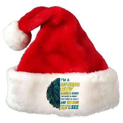 September Birthday Guy Has 3 Sides Sweet Funny Crazy  Premium Christmas Santa Hat