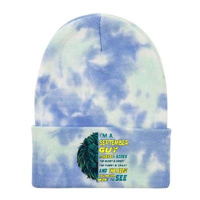 September Birthday Guy Has 3 Sides Sweet Funny Crazy  Tie Dye 12in Knit Beanie