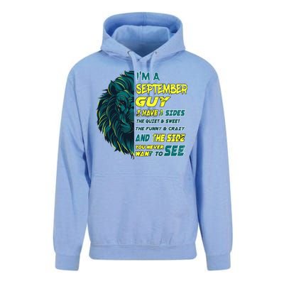 September Birthday Guy Has 3 Sides Sweet Funny Crazy  Unisex Surf Hoodie