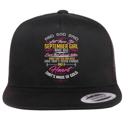 September Girl Always Listens Flat Bill Trucker Hat