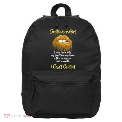 September Girl Born With Fire In My Soul 16 in Basic Backpack