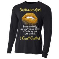 September Girl Born With Fire In My Soul Cooling Performance Long Sleeve Crew