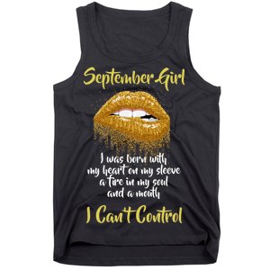 September Girl Born With Fire In My Soul Tank Top