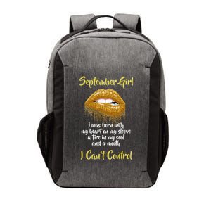 September Girl Born With Fire In My Soul Vector Backpack