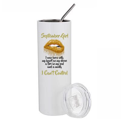 September Girl Born With Fire In My Soul Stainless Steel Tumbler